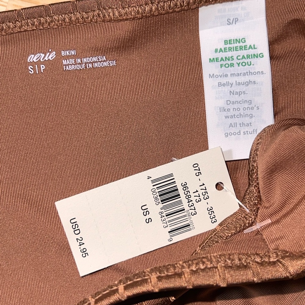 SMALL Aerie Women’s 2 Piece Bikini Swimsuit In Brown BNWTS - Picture 6 of 8